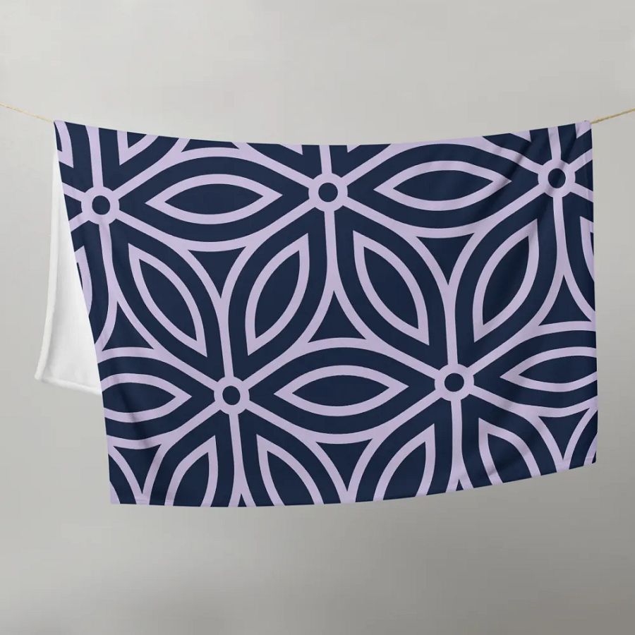 Navy Floral Intricate Blanket product image (10)