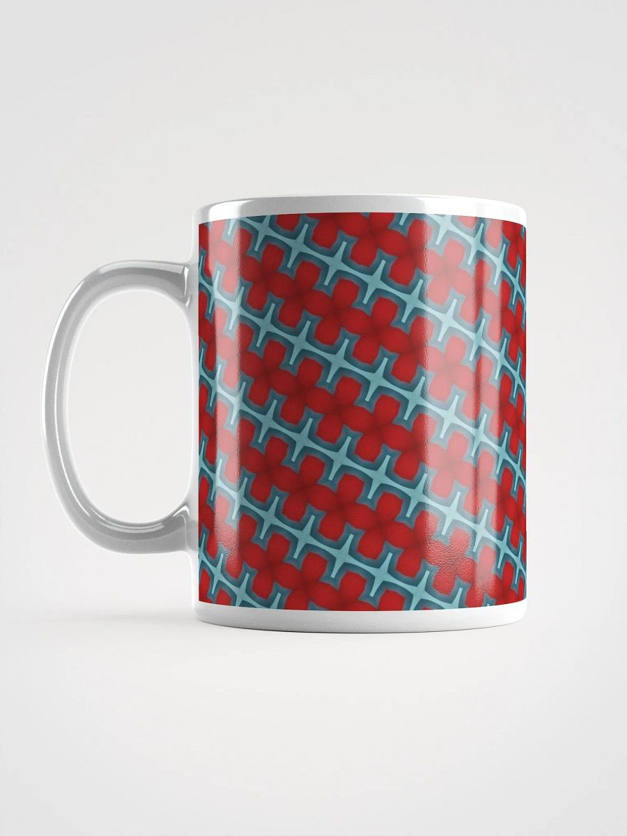 Red & Blue Diagonal Floral Ceramic Mug product image (6)