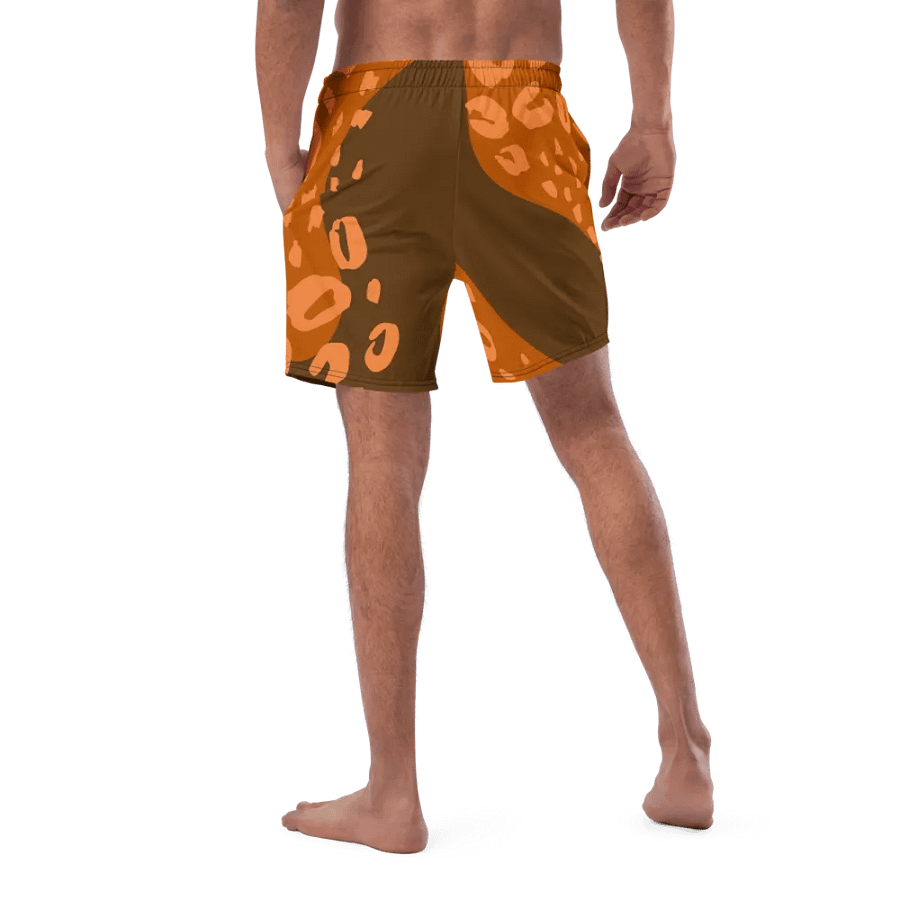 Orange Leopard Print Paradise Swim Shorts product image (5)