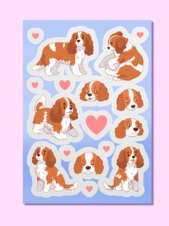 Cavalier King Charles Spaniel Cute Sticker Pack product image (1)