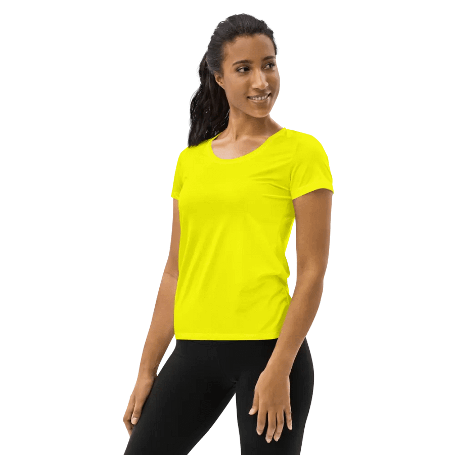Plain Color Yellow Athletic T-Shirt product image (4)
