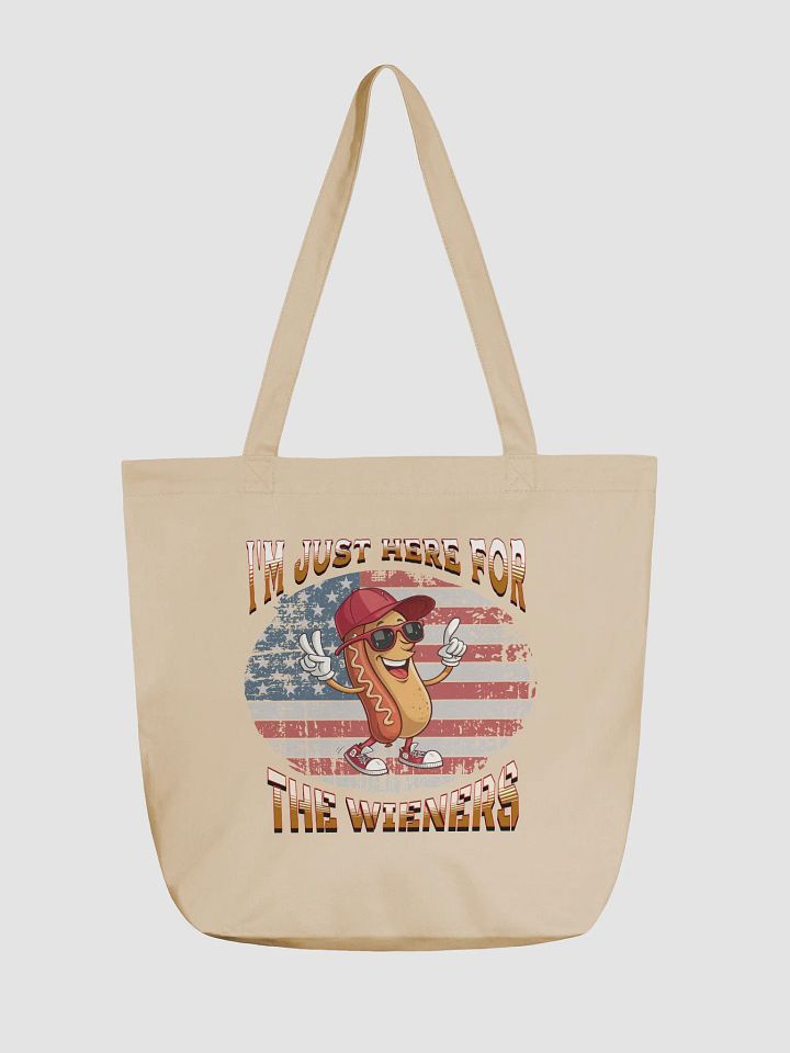 Im Just Here For The Wieners Hot Dog Peace Sign Eco Tote product image (5)