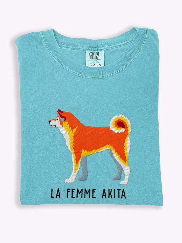 La Femme Akita T-Shirt(Embroidered) of a Japanese Akita product image (1)
