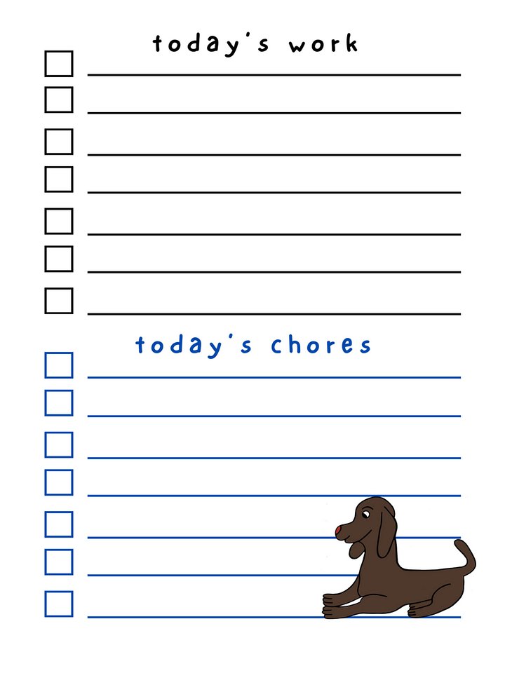 Cute Cartoon Brown Retriever Laminated To Do List with Dry Erase Marker product image (2)