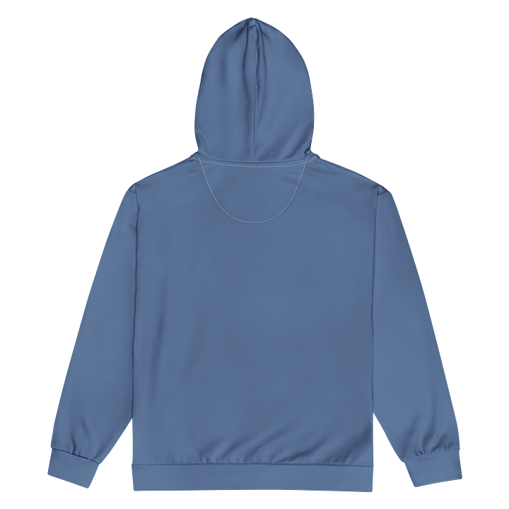 Denim Inspired Cool Blue Solid Color Eco Friendly Unisex Zip Hoodie product image (2)