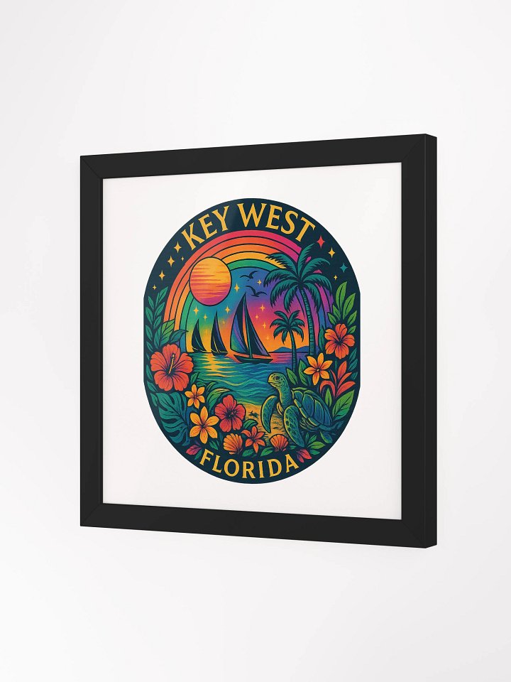 Key West Framed Poster with Tropical Ocean Scene product image (4)