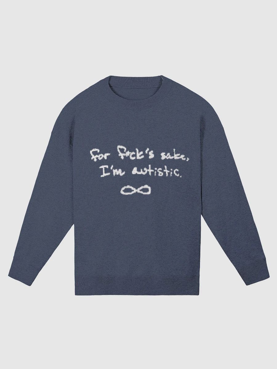 FFS, I'm autistic. (lg. design, navy and white) knitwear relaxed crewneck product image (3)