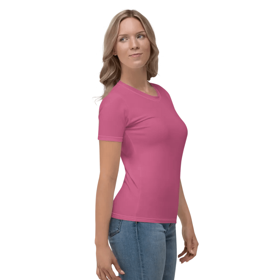 Plain Muted Blush Pink True Summer Women's Crewneck Polyester Heavyweight Premium T-Shirt by Treasure Pie product image (5)