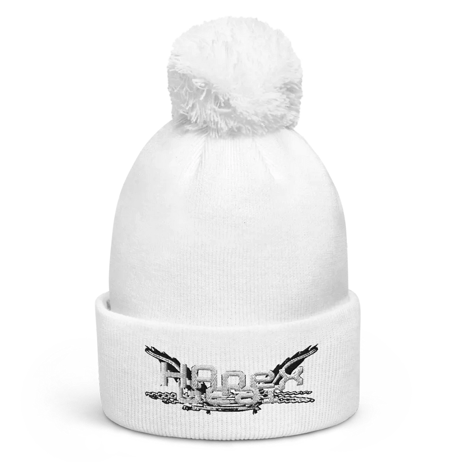 Beechfield Pom-Pom Beanie - Embroidered - White HApex Gear White Logo product image (3)