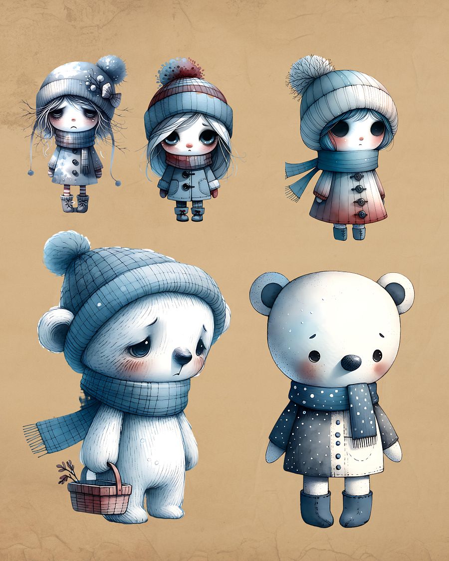 Gloomy Winter Friends Junk Journal Kit product image (6)