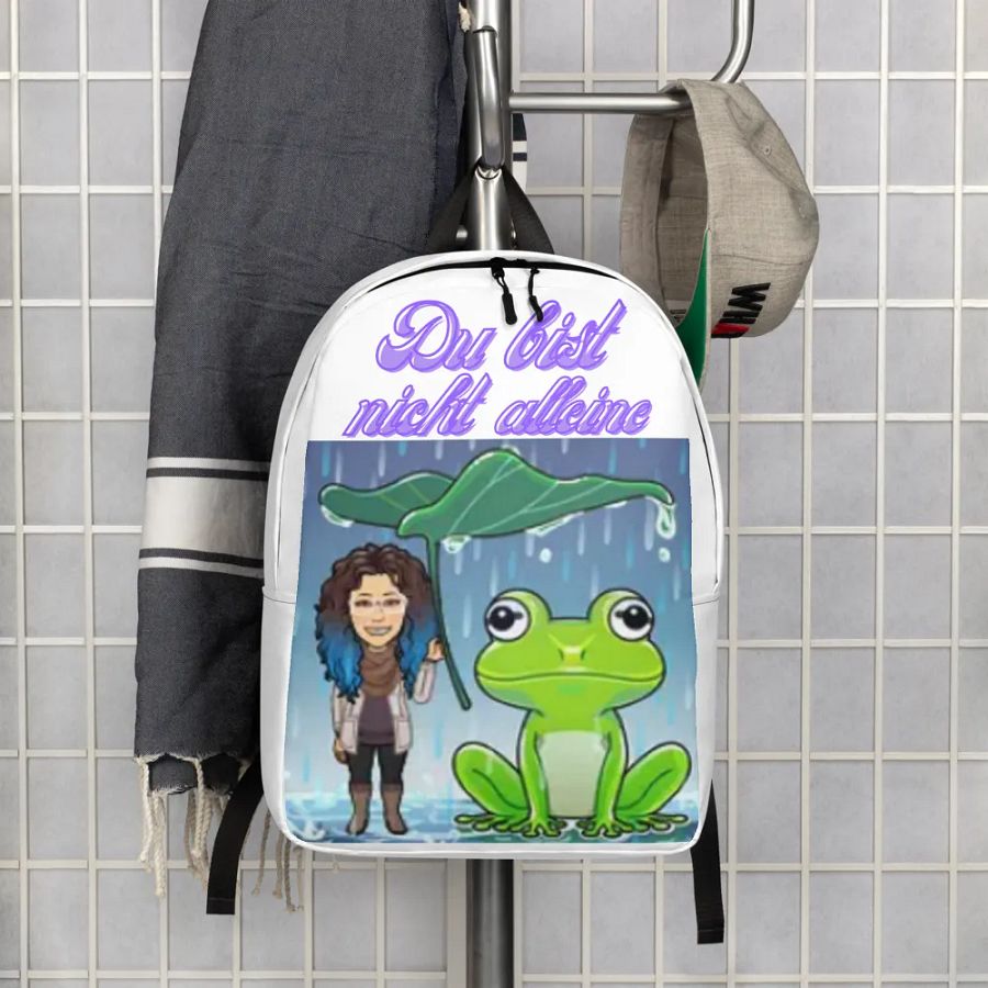 Minimalistischer Rucksacktasche mit dem Aufdruck ´´ du bist nicht alleine´´ product image (4)