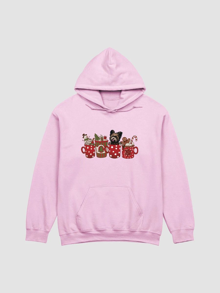 Cute Yorkshire Terrier(2) in a Christmas Cup Hooded Sweatshirt | Funny Christmas Yorkie Pup in a Cup product image (9)