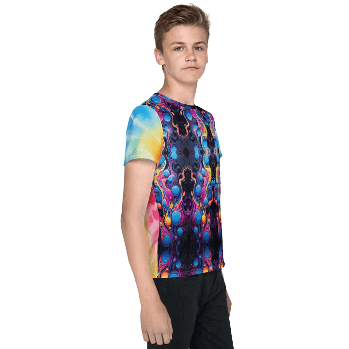 Vibrant Liquid Bubbles Tie Dye Youth T-Shirt product image (2)