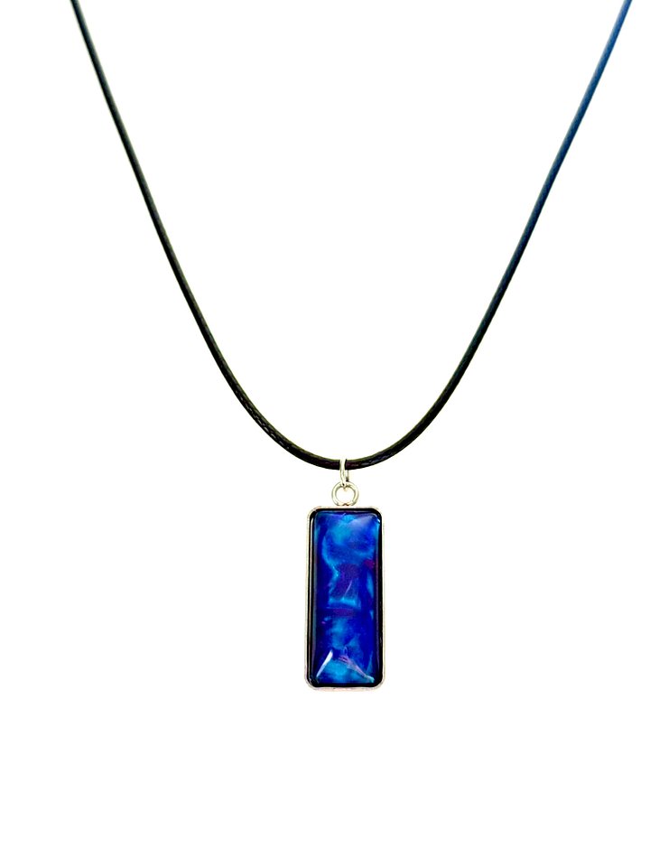 Electric Tide Pendant Necklace | Ultramarine Blue | Rectangle Cabochon | Monique Faella Designs™ | MFD-00161 product image (2)