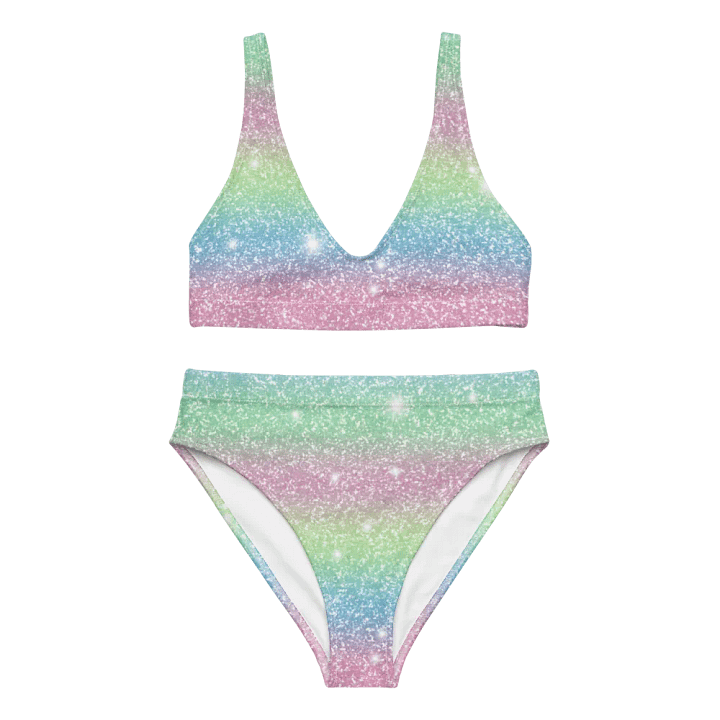 Glitter Unicorn Texture Design High Waisted Bikini (9) product image (2)