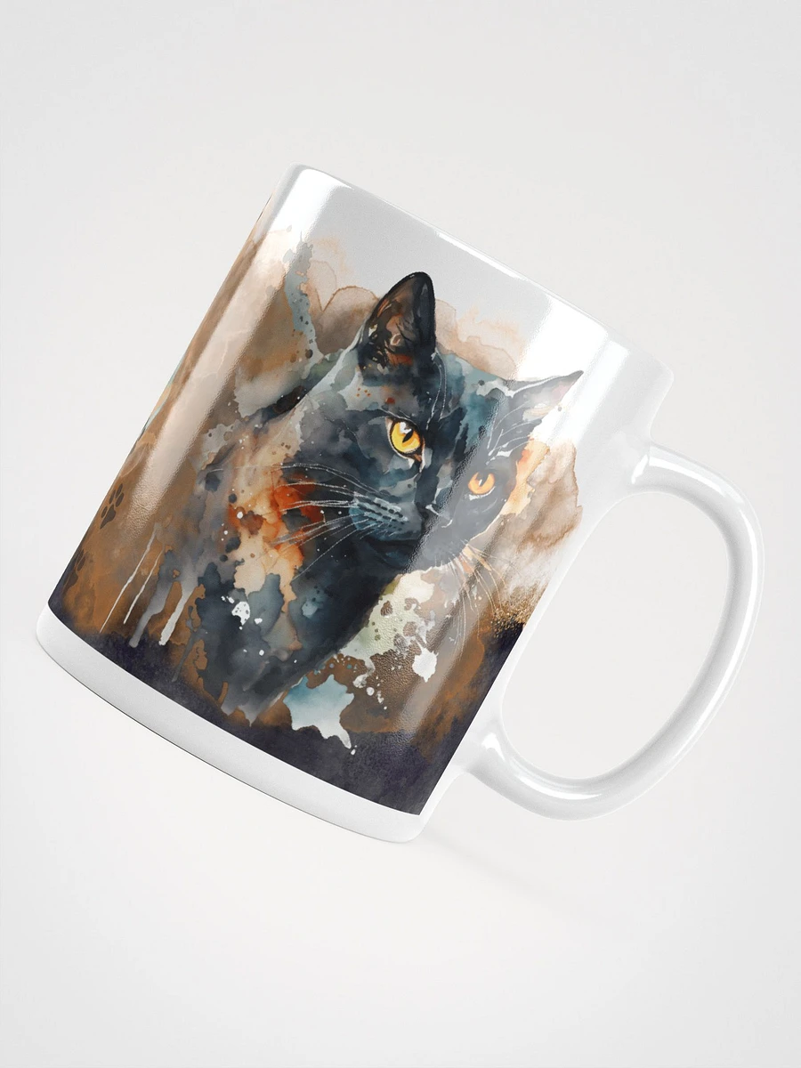 Staring Black Cat Watercolor Style Mug product image (5)