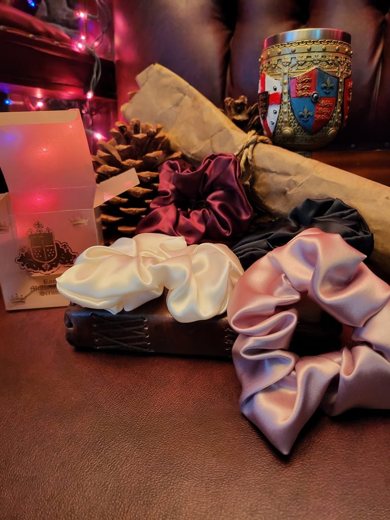 The Armored Kingdom Maiden's Tie Mulberry Silk Scrunchies (4 in a Pack) product image (4)