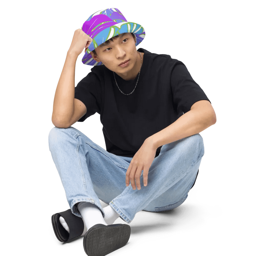 Neon Monstera Madness Reversible Bucket Hat product image (5)