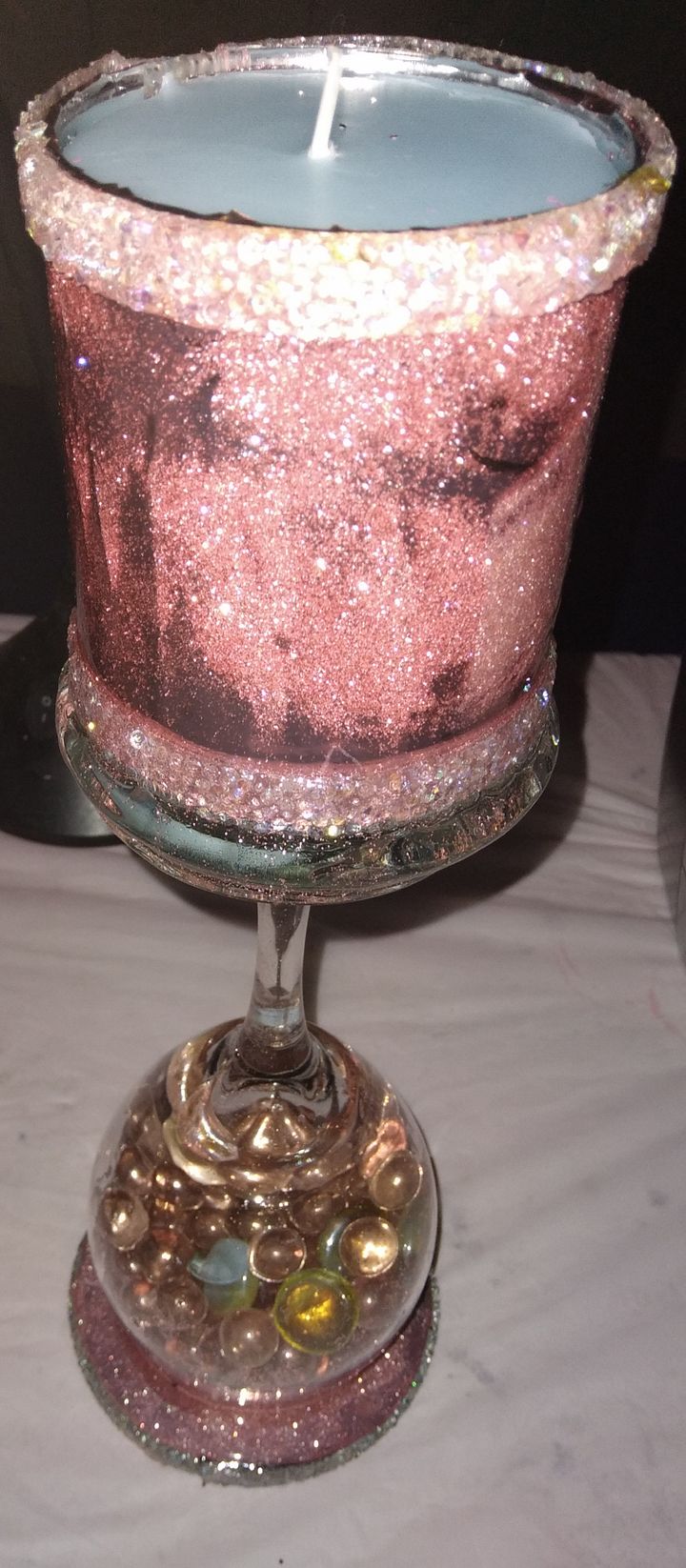 Rose Gold Upside-Down Champagne Candle Holder product image (1)