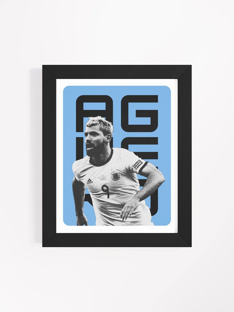 Sergio Aguero BW Argentina Name Art Framed Print product image (3)