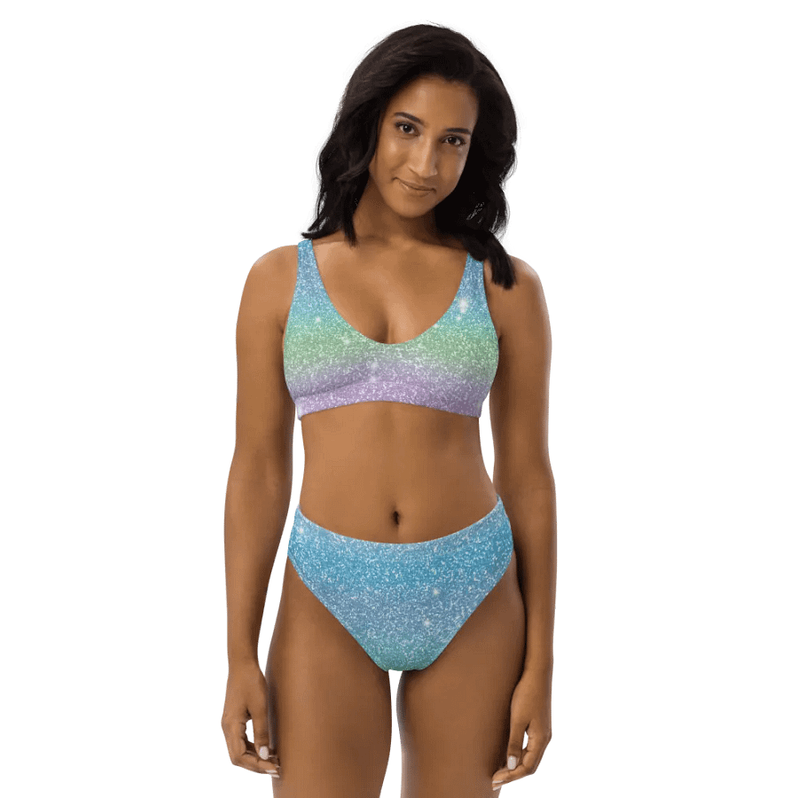 Glitter Unicorn Texture Design High Waisted Bikini (7) product image (8)