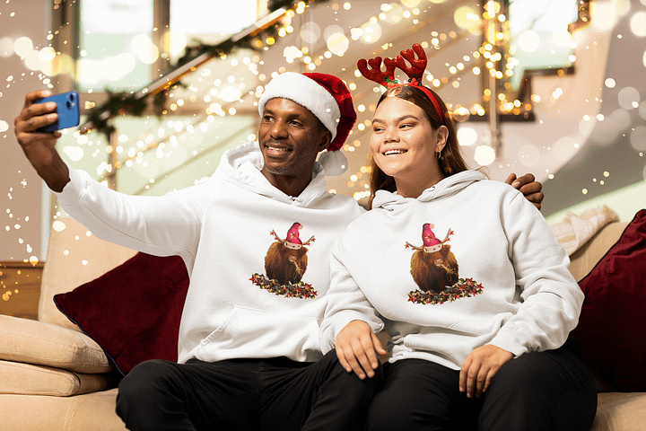 Unisex Highland Christmas Cow Hoodie product image (1)