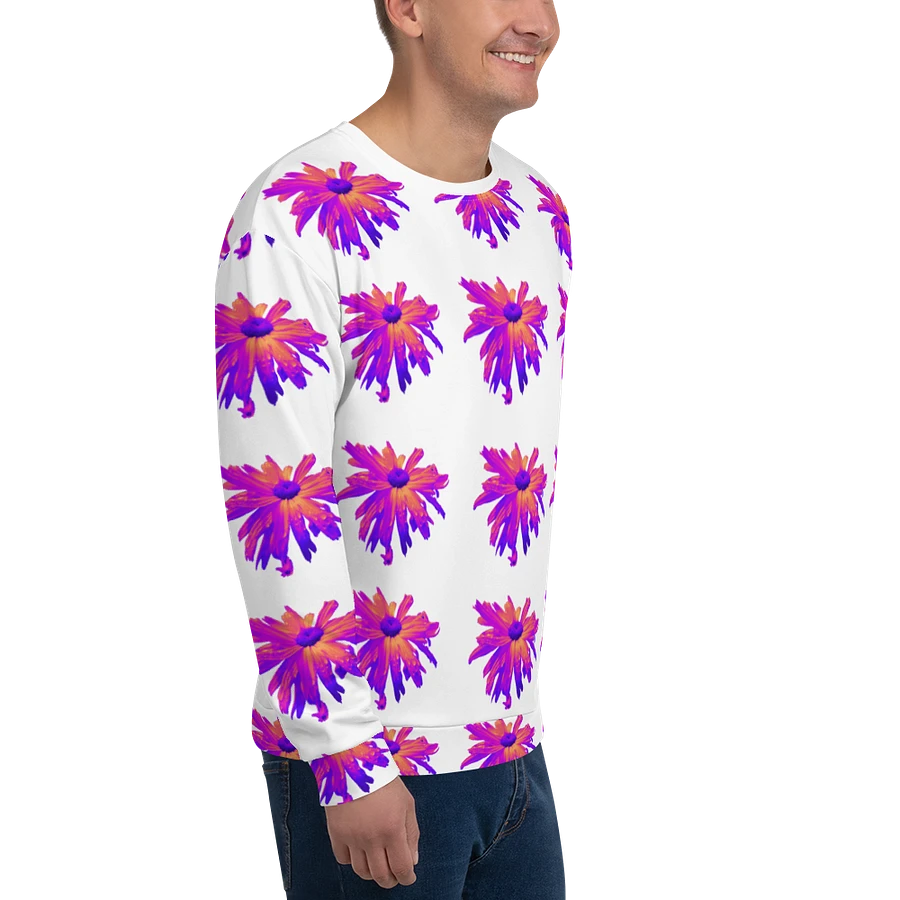 Abstract Pink Floating Daisy Flower Repeating Pattern Design Unisex Sweatshirt product image (10)