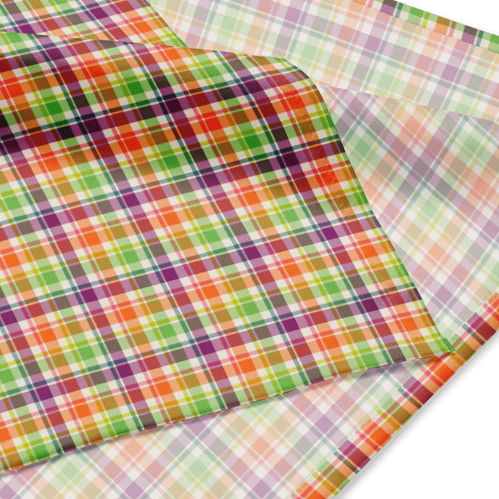 Purple, Orange, and Lime Green Plaid Bandana product image (2)