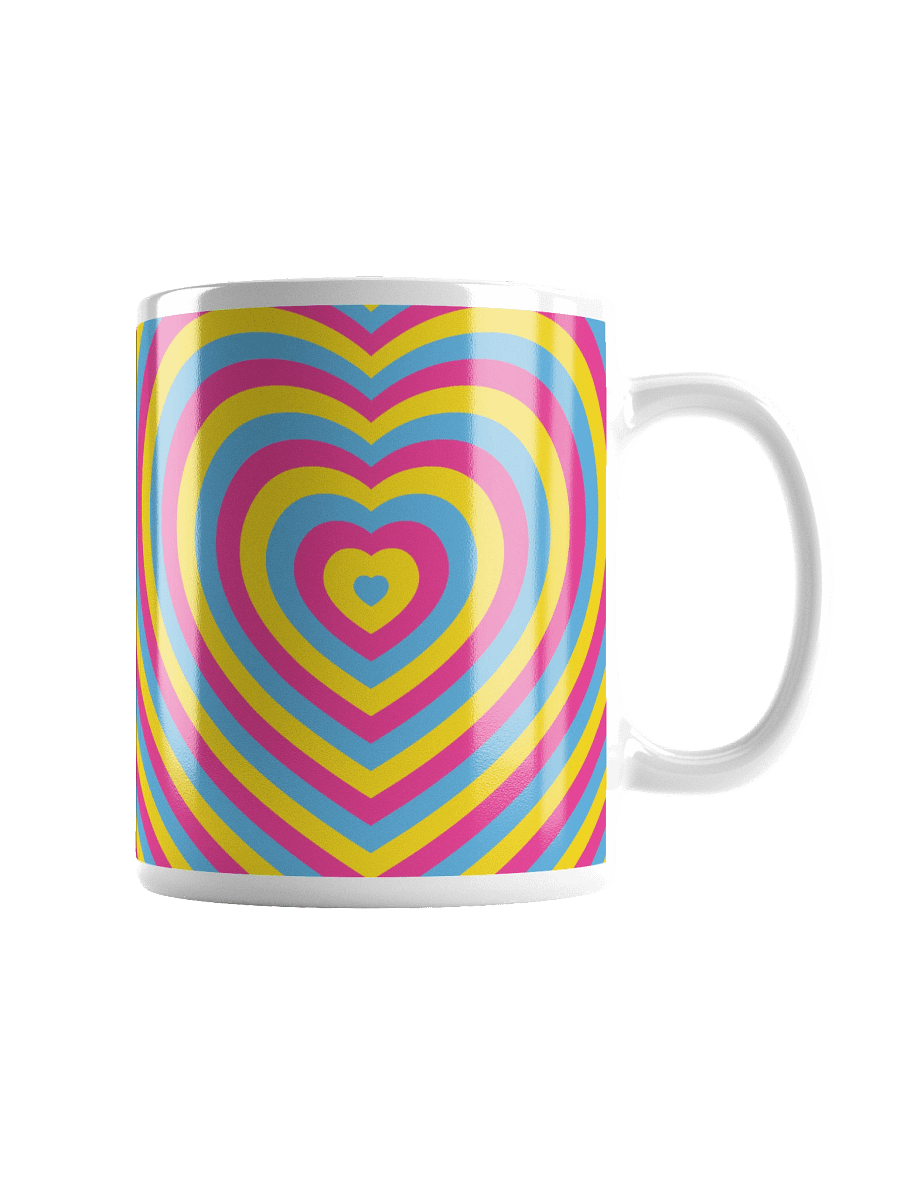 Pansexual Pride Hearts Mug (Left-handed) product image (1)