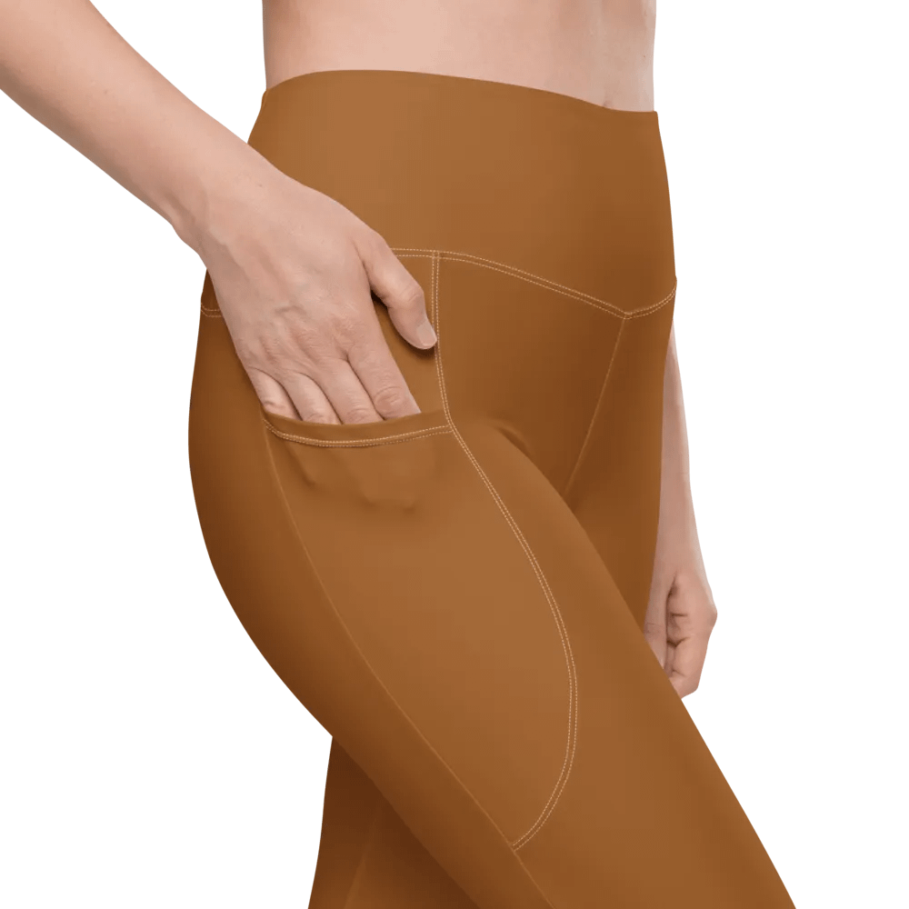 Brown Gold Leggings with Pockets product image (2)