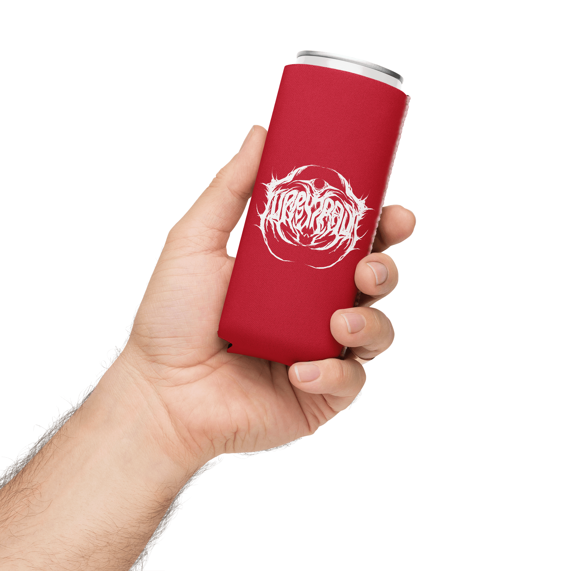 Metal Logo Koozie - White Print on Red product image (3)