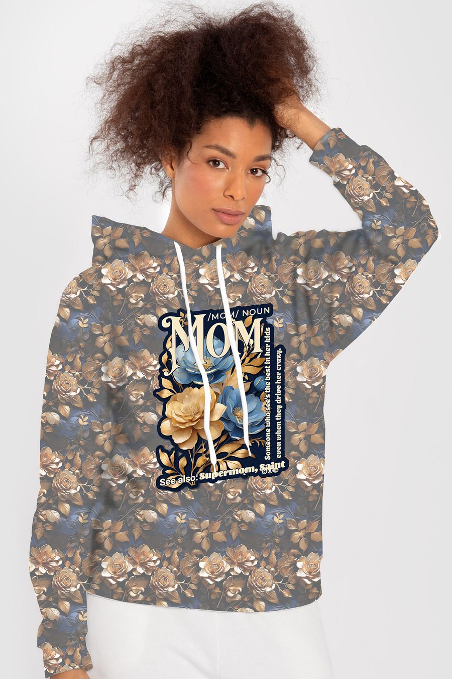 Funny Mom Floral All Over Print Hoodie product image (3)