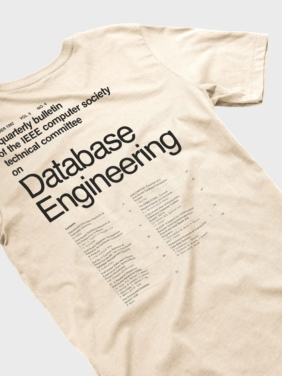 1982 database engineering t-shirt (100% cotton) product image (1)