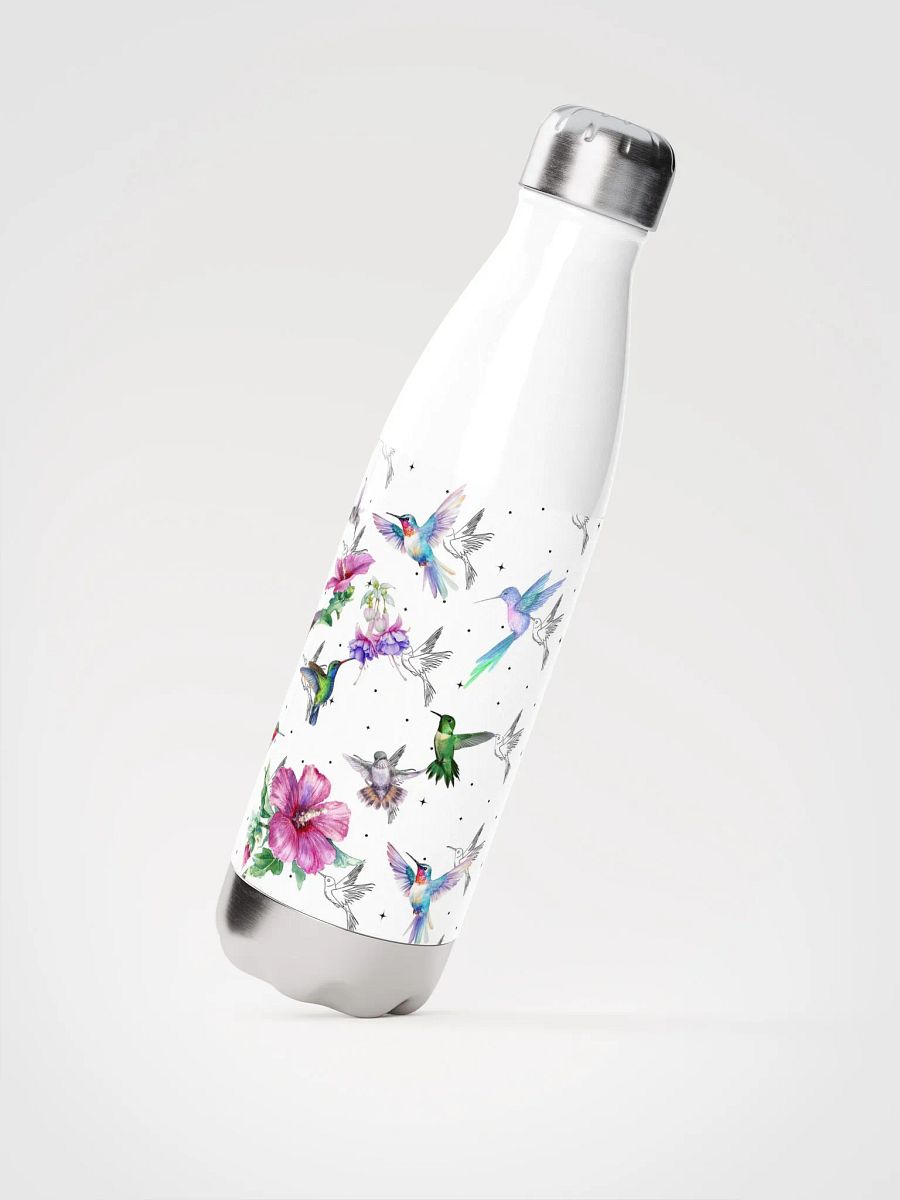 Whimsical Hummingbird and Flower Stainless Steel Water Bottle product image (2)