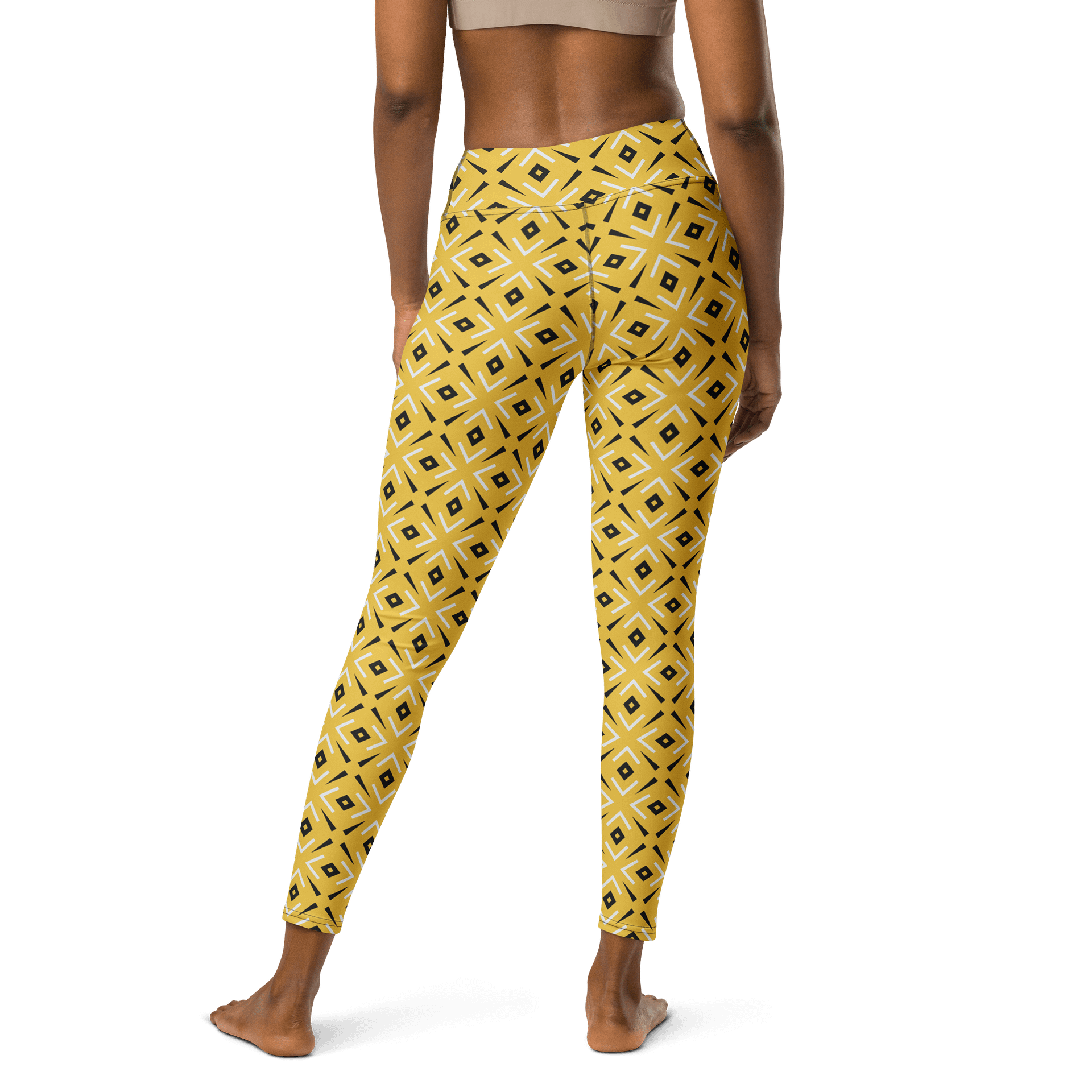Lemon Lattice Geometric Print Yoga Leggings product image (3)
