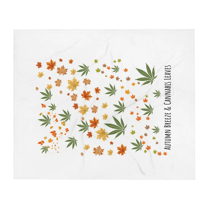 Autumn Breeze & Cannabis Leaves Throw Blanket product image (2)