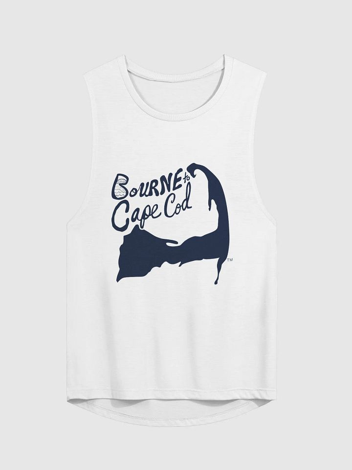 BOURNE to Cape Cod™ | Women’s Flowy Muscle Tank | Coastal Cool with a Relaxed Fit | Navy Logo product image (2)