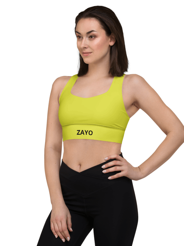 Sunshine Yellow Longline Sports Bra product image (2)