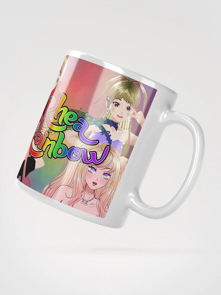 🌈Rhea Rainbow White "POGgression" Glossy Mug! ☕ product image (5)