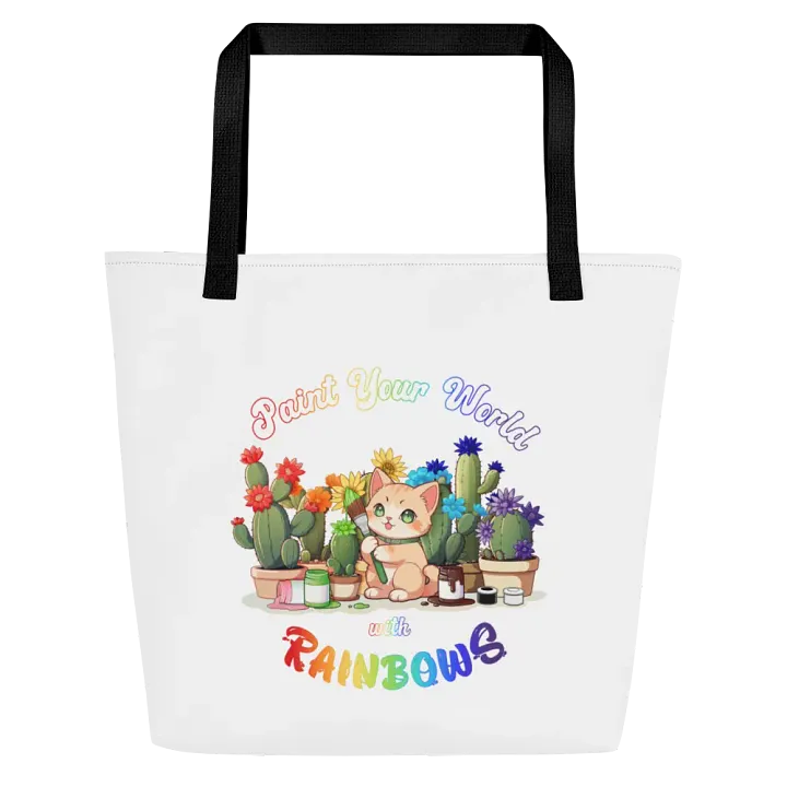 Rainbow Kitten Artist Tote Bag with Pocket product image (1)