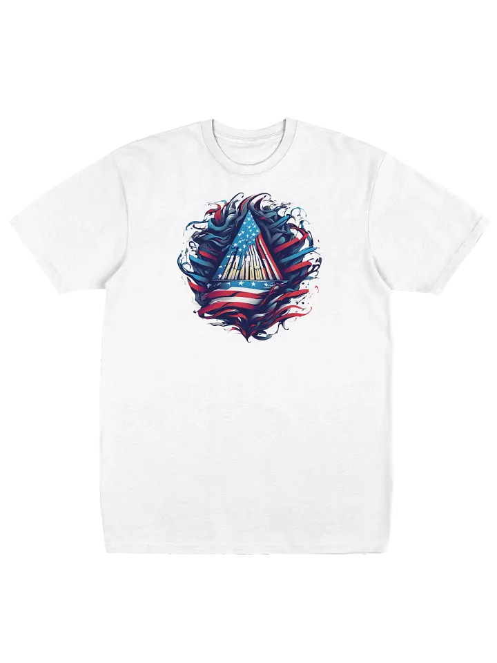 Patriotic Swirl Tee, Bold USA Flag Shirt, Perfect Gift for Him product image (2)