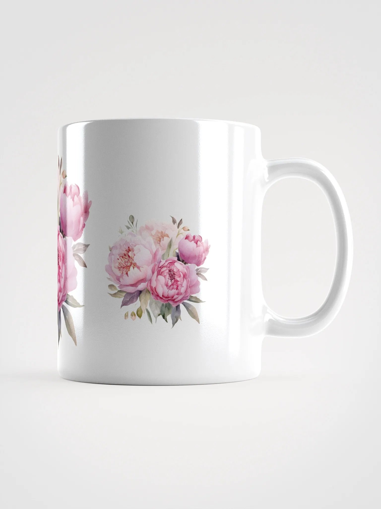 Pink Peonies White Glossy Mug product image (3)
