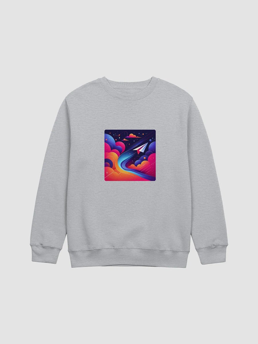 Dreamy Skies Paper Airplane Crewneck | AI design paper airplane product image (10)
