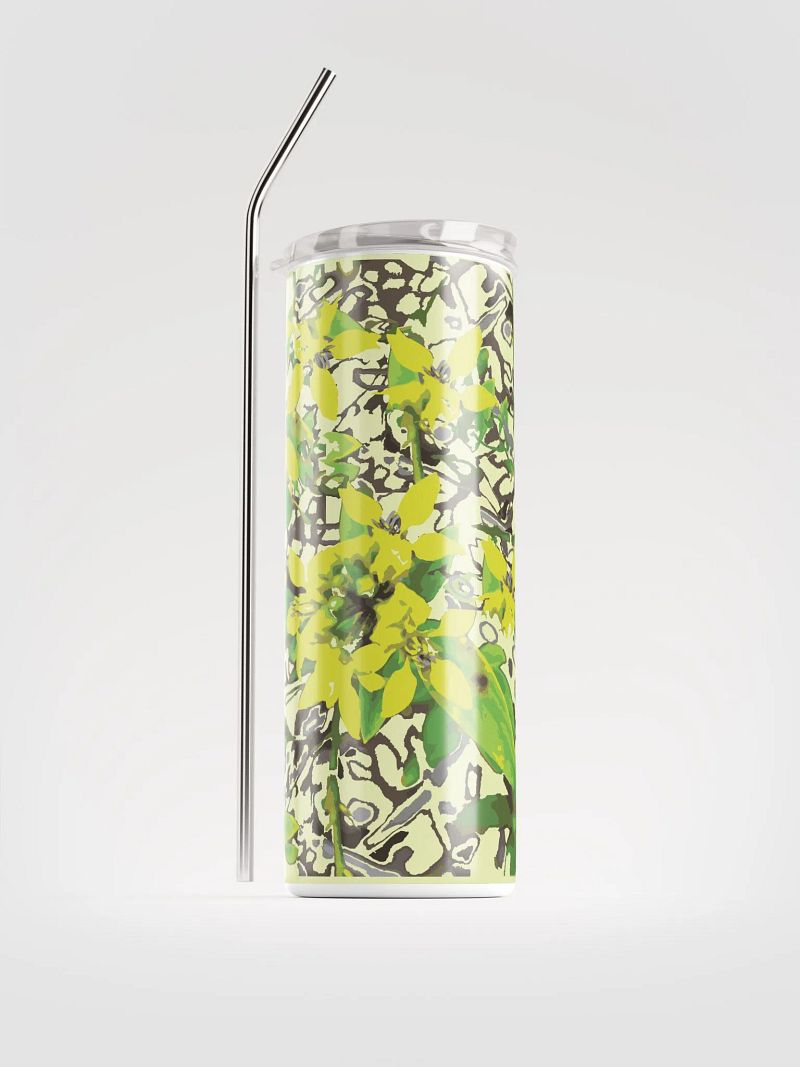 Miniaday Designs Green and Yellow Nature Stainless Steel Tumbler
