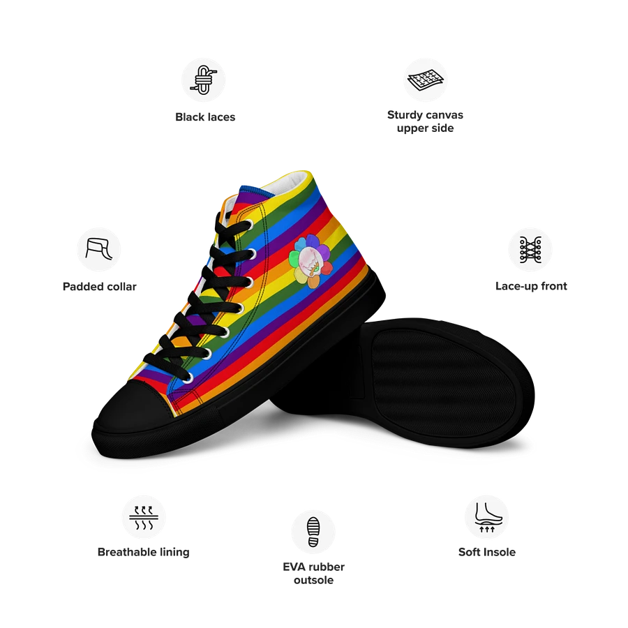 Rainbow and Black Flower Sneakers product image (42)