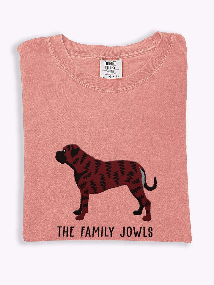 The Family Jowls T-Shirt(Embroidered) of a Bullmastiff(Brindle) product image (1)