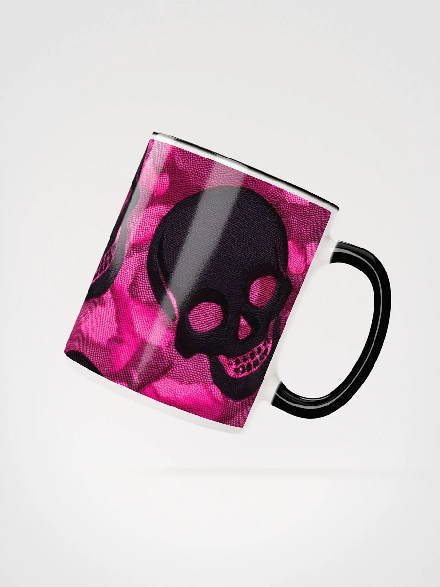 Ceramic Mug with Color inside black and pink skull product image (4)