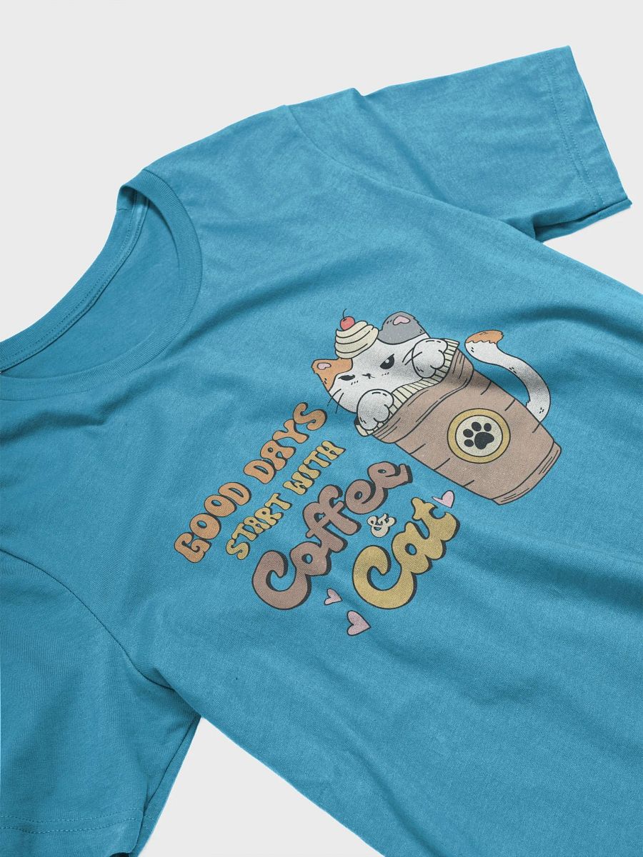 Good Days Start with Coffee & Cat Cute Cat T-Shirt product image (3)