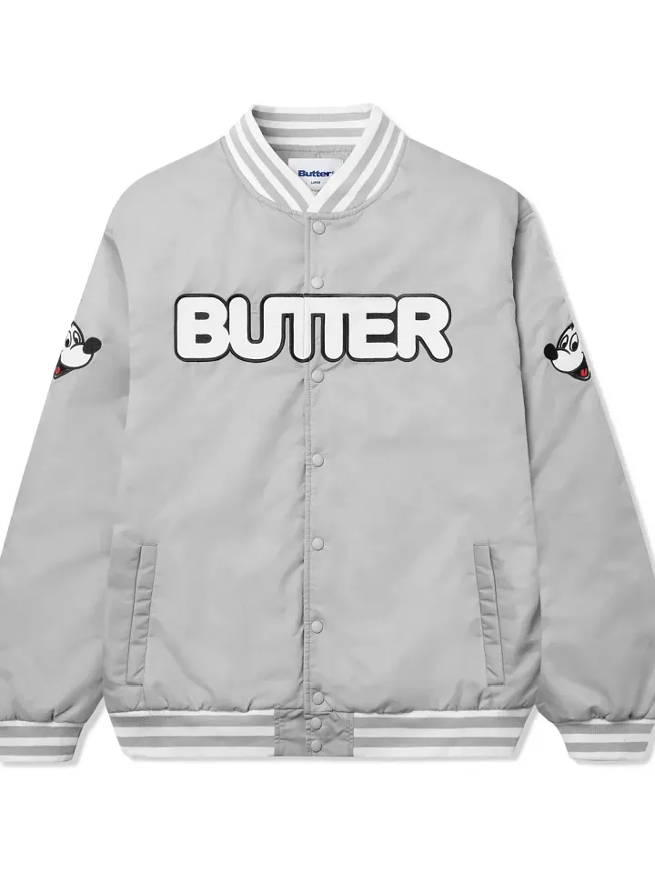 Grey Nylon Bomber Jacket product image (1)