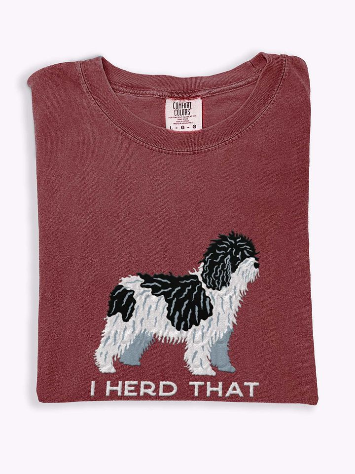 I Herd That T-Shirt(Embroidered) of a Spanish Water Dog(Black & White) product image (1)